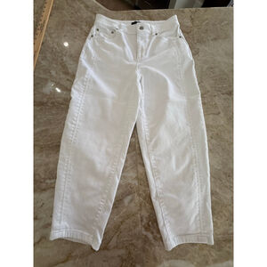 Talbots barrel White Relaxed Ankle Jeans 8P